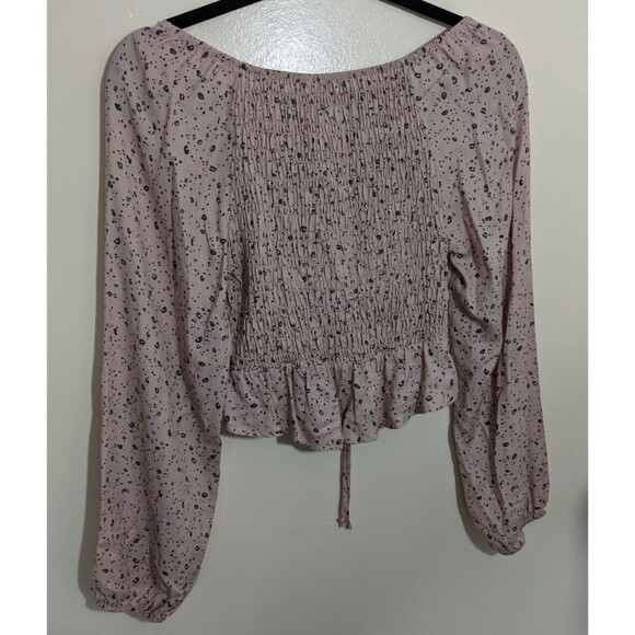 Kirious Los Angeles Top Cropped Ruched Cut Out Y2K Animal Print Smocked Medium - Picture 4 of 10